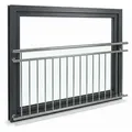 Mucola Balkongeländer SilberFranzösischer Balkon Stabgeländer Fenstergitter Treppengeländer Balkongitter Fenster - 225 cm - Silber