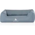 Knuffelwuff Hundebett Leon Orthopädisch Wasserabweisend Velours M-L 85 x 63cm Hellblau