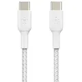 Belkin - Geflochtenes Usb-c Zu Usb-c Boost Charge Kabel (usb Typ-c Schnellladekabel Für Ipad Pro, Pixel Und Andere Samsung Geräte, 1 M), White