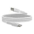 Belkin BoostCharge geflochtenes USB-C-/USB-C-Ladekabel, USB-C-Schnellladekabel für iPhone 16, iPhone 15, Samsung Galaxy S24, S24 Ultra, Note, Google Pixel, iPad Pro/Mini, Nintendo Switch, 1 m – Weiß