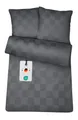 Carpe Sonno Bettwäsche Damast 135x200 Baumwolle Hotel Bettwäsche kariert Bettbezug Set modern, Damast, 2 teilig, Damast Bettwäsche 135x200 Karo Bettwäsche Anthrazit