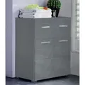 Unterschrank INOSIGN "Avena", grau (grau, grau hochglanz), B:73cm H:81cm T:31cm, Schränke, Badezimmerschrank mit 1 großen Schubkasten und 2 Türen - 73/31/79 cm