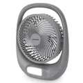 Blaupunkt APF301 Tragbarer Ventilator | Akkubetrieben, Aufladen über USB | 3 Lüftergeschwindigkeitseinstellungen | 180 Grad Neigungsverstellung | LED-Lampe mit zwei Helligkeitsstufen | Grau