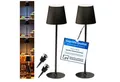 Smart-Planet LED Tischleuchte 2er Set Tischlampe LED mit Metallständer, Dimmbar, 3 Lichtmodi, IP54, LED fest integriert, Kaltes Weiß, Warmes Weiß, Mittleres Weiß, Höhenverstellbar, Dimmbar, 3 Lichtmodi, hochwertiger Metallständer