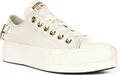 Converse Chuck Taylor All Star Lift Low A11866C in Weiß mit goldfarbenen Ösen – 3 UK - 35 EU - 5 US / White Gold