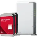 Synology DS223j 16TB WD Red Plus NAS-Bundle NAS inkl. 2x 8TB WD Red Plus 3.5 Zoll SATA Festplatte