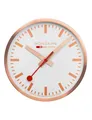 Mondaine A995.CLOCK.17SBK roségoldene Wand-, Bahnhofsuhr 40 cm aus Aluminium