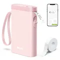 Nelko Etikettendrucker, Bluetooth P21 Selbstklebendes Etikettiergerät Tragbarer beschriftungsgerät selbstklebend Labeldrucker, Kabelloser, Mini Label Printer mit iOS Android,Für Zuhause, Rosa