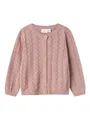 Name IT Mädchen Nmfbanni Ls Knit Card Noos Strickjacke, Deauville Mauve, 74 EU