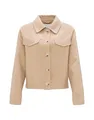 OPUS Damen Jacke | Kurzjacke HATILLI Boxy Fit aus weichem Woll Mix Soft Oat, 44