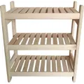 Holzregal Standregal Modulares Regal Stapelbar Kellerregal Haushaltsregal Kiefer Tiefe 43 cm Breite 60 cm Höhe 60 cm 3 Einlegeböden - Beige