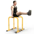 RELIFE REBUILD YOUR LIFE Dip Station Dip Bar Barren Parallettes Push Up Dip-Ständer Einstellbar Einstellbare Höhe Fitness Turnhalle Ausüben Calisthenics Equipment (Gelb)