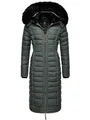 Navahoo Damen Wintermantel Warmer Steppmantel lang mit Kapuze Umay Stormy Blue Gr. XXL