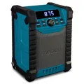 MEDION E65895 Baustellenradio mit Akku (Robustes Gehäuse, Tragegriff, Bluetooth, Spritzwassergeschützt (IP54), UKW Radio, AUX) grün