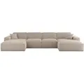 Fun Möbel Wohnlandschaft, Hellbraun, Textil, 378x73x165 cm, Wohnzimmer, Sofas & Couches, Wohnlandschaften, Wohnlandschaften in U-Form