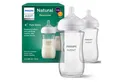 Philips AVENT Babyflasche Natural Response Babyflasche, aus Glas, 2er-Pack, mittlere Durchflussrate