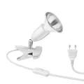 ledscom.de E27 Klemmleuchte LIK, weiß inkl. E27 PAR30 LED Reflektor-Lampe 1025lm weiß