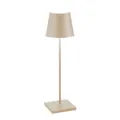 Zafferano, Poldina Pro Lampe, Kabellose, Wiederaufladbare Tischlampe mit Touch Control, Auch für den Außenbereich Geeignet, Dimmer, 2200-3000 K, Höhe 38 cm, Farbe Sand