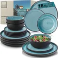 Granada | Steingut Geschirr Set 18 tlg, Teller Set 6 Personen, Geschirrset 6x...