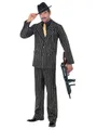 Smiffys Gold Pinstripe Gangster Costume, Black Halloween und Karneval