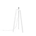 Qazqa Modern Tripod Lampe, Tripod Leuchte - Puros - Weiß, Holz, 125cm, Ideal als Wohnzimmerlampe