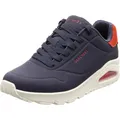Skechers Herren Low-Top Sneaker UNO Suited ON AIR, Männer Sneakers,straßenschuhe,Strassenschuhe,Sportschuhe,Freizeitschuhe,Blau NVRD,46 EU