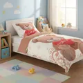 Bettwäsche 135x200 Kinder Microfaser Teddy Bär I Love You Kissenbezug 80x80