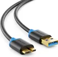 deleyCON 1m Micro USB 3.0 Kabel - Datenkabel für bis zu 5 Gbit/s - Ladekabel für Handy Smartphone Tablet Externe Festplatten - USB A-Stecker zu Micro B-Stecker Schwarz