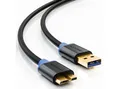 deleyCON deleyCON 1m Micro USB 3.0 Datenkabel USB A-Stecker zu Micro B-Stecker USB-Kabel