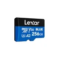 Lexar Blue Micro SD Karte 256GB, bis zu 160 MB/s Lesen, microSDXC UHS-I-Karte, Klasse 10, U3, V30, A2, Full-HD & 4K-Video, Hochgeschwindigkeits-Speicherkarte für Smartphones/Tablets/Action-Kameras