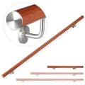Relaxdays Handlauf Aluminium Eiche-Optik Braun,Silber