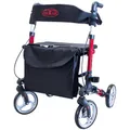 Antar Aluminium Rot Leichtgewichtrollator Rollator klappbar Laufhilfe Gehhilfe