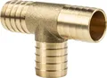 tecuro Schlauchverbinder T-Stück 1/2 Zoll (14 mm) Messing blank
