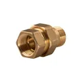Messing Gewinde-Fitting Verschraubung gerade flachdichtend 1/2"IG - 1/2"AG (DN 1