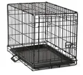 Petigi Hundekäfig Tierkäfig Käfig Haustier Transportkäfig Faltbar Hundebox Drahtkäfig Schwarz 6 Größen, Größe:60 x 43 x 49 cm