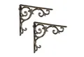 relaxdays Wandregalhalter 2er Set Regalwinkel antik, Bronze