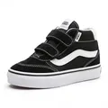 Vans Brooklyn Mid V-Sneaker für Kinder, Unisex, schwarz/weiß, 9.5 UK Child