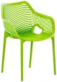 CLP Gartenstuhl/Terrassenstuhl, wetterfest, stapelbar, modernes Design, Kunststoff, Armlehnen, Rückenlehne Nicht verstellbar, Air XL, Farbe:grün
