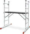 Kleingerüst, belastbar bis 135 kg, Arbeitshöhe bis 3 m, Plattform BxTxH 1200 x 410 x 955 mm