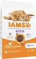 IAMS Cat Adult All Breeds Hairball Control Chicken Trockenfutter Katzen 10 kg