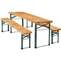 Tectake Bierzeltgarnitur Sissi 3 Teilig  Klappbar Tisch 170 x 46 x 77 cm  Bank 170 x 23 x 47 5 cm  170 x 46 x 77 cm Braun