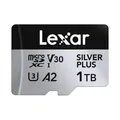 Lexar Silver Plus Micro SD Karte 1TB, Bis zu 205 MB/s Lesegeschwindigkeit, 150MB/s Schreibgeschwindigkeit, Speicherkarte Micro SD mit SD Adapter, UHS-I, A2, U3, V30, Klasse 10, 4K UHD microSDXC