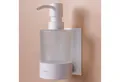 Dolvhin Seifenspender Wandmontage ohne Bohren, Glas Handseifenspender, Wandseifenspender, (Flüssigseifenspender, inkl. extra starkem 3M Klebestreifen), 250ml Milchglas