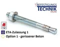25 Fixanker M12 50x135mm verz. Schwerlastanker Bolzenanker ETA-1 gerissener Beto