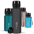 720°DGREE Trinkflasche Kinder 500ml “uberBottle“ softTouch +Sieb - Auslaufsicher, BPA-Frei - Flasche für Schule, Sport, Fitness - Wasserflasche aus Tritan - Schmal, Leicht, Stoßfest, Wiederverwendbar