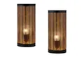 Marrakesch Orient & Mediterran Interior Nachttischlampe 2er Set Skandinavische Deko Nachttischlampe Tischlampe Lampe Schwarz, Handarbeit