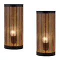 2er Set Skandinavische Deko Nachttischlampe Tischlampe Lampe Aigna Klein Schwarz