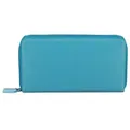 Mywalit Medium Tri-fold Geldbörse I Leder 14 cm  blau