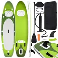 vidaXL SUP Board Set Aufblasbar für 1 Erwachsener Stand Up Paddle Surfboard Surfbrett Paddling Funboard Paddelboard Wellenreiter Grün 360x81x10cm