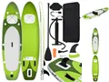 vidaXL Schlauchboot SUP-Board-Set Aufblasbar Grün 360x81x10 cm